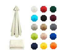Housse de rechange pour parasol de terrasse - Protection UV de 2 m, 2,7 m, 3 m pour parasol à 6/8 baleines - Tissu beige résistant aux intempéries