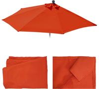 Housse de rechange pour parasol demi-rond Parla, housse de rechange pour parasol, 300cm tissu/textile UV 50+ 3kg ~ terracotta