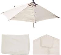 Housse de rechange pour parasol demi-rond Parla, housse de rechange pour parasol, 300cm tissu/textile UV 50+ 3kg ~ crème