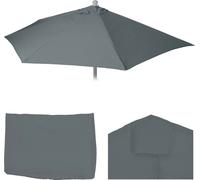 Housse De Rechange Pour Parasol Demi-Rond Parla, Housse De Rechange Pour Parasol, 300cm Tissu/Textile Uv 50+ 3kg Anthracite Noir