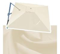 Housse de rechange pour parasol d'extérieur - 3 x 3 m - Beige - Pour marché et terrasse - Durable - Imperméable et résistant aux UV - Solution d'ombrage - 250 cm