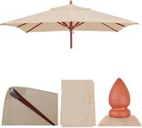 Toile Pour Parasol De Gastronomie En Bois Hwc-C57, Carré 4x4m Polyester 3kg Crème Gris