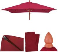 Toile Pour La Gastronomie Parasol En Bois Hwc-C57, Carré 3x3m Polyester 3kg Bordeaux Rouge