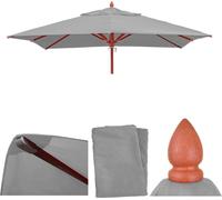 Housse de rechange pour parasol en bois pour la gastronomie HWC-C57, housse de parasol, rectangulaire 3x3m polyester 3kg ~ gris clair