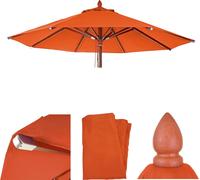 Housse de rechange pour parasol en bois pour la gastronomie HWC-C57, housse de parasol, ronde Ø3m polyester 3kg ~ terracotta