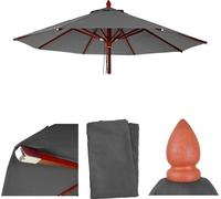 Housse de rechange pour parasol en bois pour la gastronomie HWC-C57, housse de parasol, ronde Ø4m polyester 3kg ~ anthracite