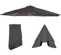 Toile De Rechange Pour Parasol Florida, Toile De Parasol De Rechange, Ø 3,5m Polyester 6kg Anthracite Gris