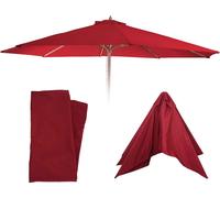 Mendler Toile de Rechange pour Parasol Florida, Toile de Rechange pour Parasol, Ø 3,5m Polyester 8 Baleines - Bordeaux