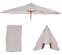 Mendler Toile de Rechange pour Parasol Florida, Toile de Rechange Ø 3,5m Polyester 8 Baleines - crème-Blanc