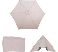 Housse de rechange pour parasol Florida, housse de rechange pour parasol, Ø 3m polyester 6 baleines ~ crème