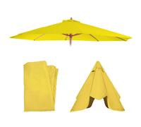 Housse De Rechange Pour Parasol Florida, Housse De Rechange Pour Parasol, Ø 3,5m Polyester 8 Baleines Jaune Jaune