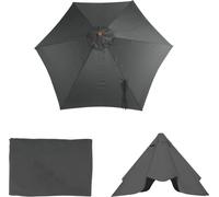 Housse de rechange pour parasol Florida, housse de rechange pour parasol, Ø 3m polyester 6 baleines ~ anthracite