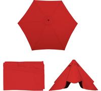 Housse de rechange pour parasol Florida, housse de rechange pour parasol, Ø 3m polyester 6 baleines ~ rouge
