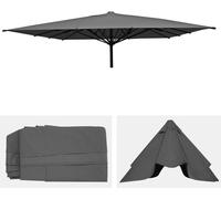 Housse de rechange pour parasol gastronomique HWC-D20, housse de parasol de rechange, 5x5m (Ø7,2m) polyester ~ anthracite