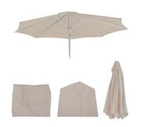 Housse De Rechange Pour Parasol N19, Housse De Parasol De Rechange, Ø 3m Tissu/Textile 5kg Crème Gris
