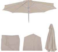 Housse de rechange pour parasol N19, housse de parasol de rechange, Ø 3m tissu/textile ~ crème