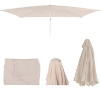 Housse de rechange pour parasol N23, housse de rechange pour parasol, 2x3m rectangulaire tissu/textile 4,5kg UV 50+ ~ crème