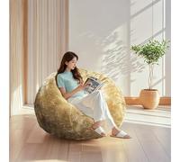 Housse de rechange pour pouf - Housse en fausse fourrure - Uniquement sans rembourrage, idéale pour salon, chambre à coucher, chaise de sol, canapé paresseux (137,2 cm)