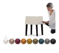 Housse de rechange pour tabouret Nils, tissu doux, durable et lavable, facile à nettoyer et à remplacer (couronne - ivoire)