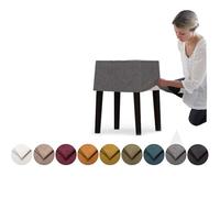 Housse de rechange pour tabouret Nils, tissu doux, durable et lavable, facile à nettoyer et à remplacer (couronne - gris foncé)