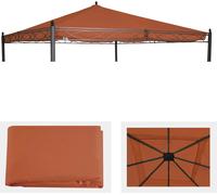 Housse de rechange pour toit de pergola Pavillon Cadiz 4x4m ~ brun terracotta