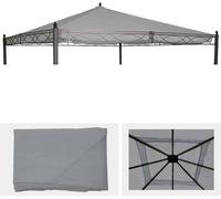 Toit de remplacement pour toit pergola pavillon Cadiz 4x4m ~ gris clair