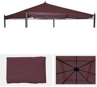 Toit de Remplacement pour Toit pergola pavillon Cadiz 4x4m - Rouge-Brun
