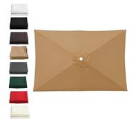Housse De Rechange Rectangle Pour Parasol De Patio À 4 6 8 Baleines, Auvent De Remplacement Pour Parasol D'extérieur De 3x2m 3x3.0m(Khaki,2.0x2.0m)
