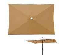 Housse De Rechange Rectangle Pour Parasol De Patio À 4/6/8 Baleines Toile De Remplacement For Parasol D'extérieur De 3x2m 3x3.0m(Khaki,2.0x3.0m)