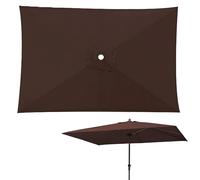Housse De Rechange Rectangle Pour Parasol De Patio À 4/6/8 Baleines Toile De Remplacement For Parasol D'extérieur De 3x2m 3x3.0m(Coffee,2.0x3.0m)