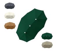 Housse de rechange rectangulaire double face pour parasol de patio - Tissu d'auvent de 4,6 x 2,7 m avec 12 baleines pour terrasse de jardin et patio - Tissu beige