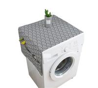 Housse de réfrigérateur en coton et lin, 2 pièces, vagues noires blanches, couverture four à micro-ondes, tambour Machine laver, serviette, porte simple Pour Lave-linge(Black,30x90cm)