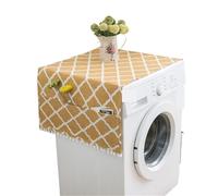 Housse de réfrigérateur en coton et lin, 2 pièces, vagues noires blanches, couverture four à micro-ondes, tambour Machine laver, serviette, porte simple Pour Lave-linge(Yellow,55x130cm)