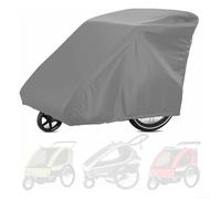 Housse de remorque de vélo pour enfants pour Qeridoo, Burley, Thule, Chariot, Croozer - Housse de rangement imperméable en tissu Oxford 210D avec corde coupe-vent, protection UV (gris)
