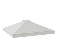 Housse de remplacement pour gazebo Outsunny 3 x 3 (m) avec 8 trous de drainage et doubles aérations, housse de remplacement imperméable UV50+, blanche