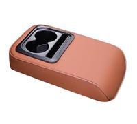 Housse de repose-bras pour voiture, housse de console de centre de voiture, housse d'accoudoir en cuir, protection de protection, coussin de grille multifonction avec organisateur de tasses et support
