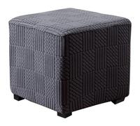 Housse de Repose-Pieds carrée Housse de Pouf Extensible en Peluche Plus épaisse Jacquard Housse de Pouf Extensible Housse de Repose-Pieds avec Fond élastique Lavable en Machine(Dark Gray,60-76cm/23-29