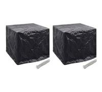 Housse de réservoir d eau de jardin 2pcs 8 œillet 116x100x120cm Noir G