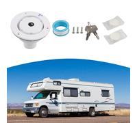 Housse de réservoir d'eau de 80 mm avec clé verrouillable pour caravanes, remorques et véhicules mobiles (noir)