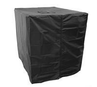 Housse de réservoir d'eau IBC imperméable et résistante aux UV en tissu 210D avec accès à fermeture éclair pour protection contre la pluie extérieure de 300 L ou 600 L, noir (300 L, 81 x 61 x 100 cm)