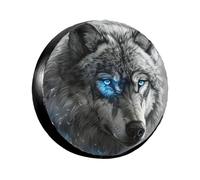 Housse de roue de secours Blue Eyes Wolf de 35,6 à 43,2 cm, pour traile, camping-car, SUV, camion, housse souple