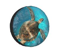 Housse de roue de secours de 43,2 cm, motif tortue de natation, protection de pneu universelle pour remorque, camping-car, VUS, camion