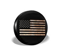 Housse de roue de secours, drapeau vintage des étoiles et rayures américaines, housse de roue de secours pour Jeep, remorque, VUS, camion, remorque de voyage 35,6 cm, 38,1 cm, 40,6 cm, 43,2 cm