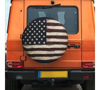 Housse de roue de secours étanche avec drapeau américain pour remorque, VUS, camion, housse de protection de roue de secours avec cordon de serrage, universelle, convient aux pneus de 35,6 à 43,2 cm
