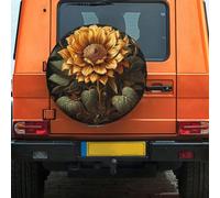 Housse de roue de secours étanche pour roue de secours - Housse de protection pour pneu de voiture - Housse de protection de roue de secours avec cordon de serrage de 35 à 43 cm