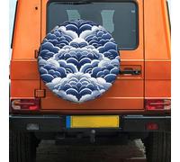 Housse de roue de secours étanche pour voiture - Bleu et blanc - Avec cordon de serrage - 35-43 cm