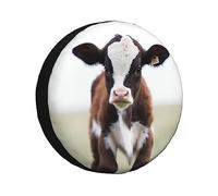 Housse de roue de secours imprimée bébé vache - Protection imperméable universelle pour remorque camping-car SUV 16"