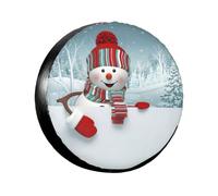 Housse de roue de secours motif bonhomme de neige coquin, 35,6 à 43,2 cm, convient pour traile, camping-car, SUV, camion, housse souple