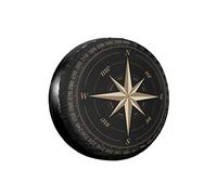 Housse de roue de secours, motif de boussole, protection universelle étanche pour jante, adaptée pour SUV, camping-car, remorque, accessoires de roue de voiture (70-75 cm)