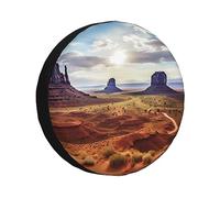 Housse de roue de secours Paysage de Monument Valley étanche à la poussière pour remorque, camping-car, VUS et de nombreux véhicules 38,1 cm